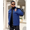 image:imageCOOFANDY Mens Casual Shirt Jacket Button Down Waffle Jacket Long Sleeve Sweater Jackets Quilted Shacket OvershirtDark Blue