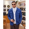 image:imageCOOFANDY Mens Casual Shirt Jacket Button Down Waffle Jacket Long Sleeve Sweater Jackets Quilted Shacket OvershirtDark Blue