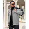 image:imageCOOFANDY Mens Casual Shirt Jacket Button Down Waffle Jacket Long Sleeve Sweater Jackets Quilted Shacket OvershirtLight Grey