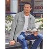 image:imageCOOFANDY Mens Casual Shirt Jacket Button Down Waffle Jacket Long Sleeve Sweater Jackets Quilted Shacket OvershirtLight Grey
