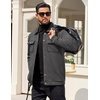 image:imageCOOFANDY Mens Casual Shirt Jacket Button Down Waffle Jacket Long Sleeve Sweater Jackets Quilted Shacket OvershirtMedium Grey