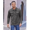 image:imageCOOFANDY Mens Casual Shirt Jacket Button Down Waffle Jacket Long Sleeve Sweater Jackets Quilted Shacket OvershirtMedium Grey