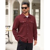 image:imageCOOFANDY Mens Casual Shirt Jacket Button Down Waffle Jacket Long Sleeve Sweater Jackets Quilted Shacket OvershirtWine Red