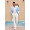 image:imageCOOFANDY Mens Casual Sport Coat Lightweight Two Button Blazer Slim Fit Business JacketsLight Blue