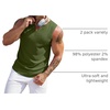 image:imageCOOFANDY Mens Casual Tank Tops Knit V Neck Sleeveless T Shirts 2 Pack Summer Beach Lightweight Muscle TeeBlackArmy Green