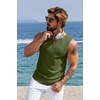 image:imageCOOFANDY Mens Casual Tank Tops Knit V Neck Sleeveless T Shirts 2 Pack Summer Beach Lightweight Muscle TeeBlackArmy Green