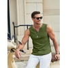 image:imageCOOFANDY Mens Casual Tank Tops Knit V Neck Sleeveless T Shirts 2 Pack Summer Beach Lightweight Muscle TeeBlackArmy Green