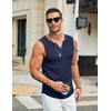 image:imageCOOFANDY Mens Casual Tank Tops Knit V Neck Sleeveless T Shirts 2 Pack Summer Beach Lightweight Muscle TeeBlackNavy