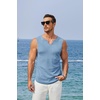image:imageCOOFANDY Mens Casual Tank Tops Knit V Neck Sleeveless T Shirts 2 Pack Summer Beach Lightweight Muscle TeeBlue