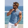 image:imageCOOFANDY Mens Casual Tank Tops Knit V Neck Sleeveless T Shirts 2 Pack Summer Beach Lightweight Muscle TeeBlue