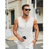 image:imageCOOFANDY Mens Casual Tank Tops Knit V Neck Sleeveless T Shirts 2 Pack Summer Beach Lightweight Muscle TeeWhite