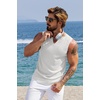 image:imageCOOFANDY Mens Casual Tank Tops Knit V Neck Sleeveless T Shirts 2 Pack Summer Beach Lightweight Muscle TeeWhiteBlue