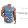 image:imageCOOFANDY Mens Casual Tank Tops Knit V Neck Sleeveless T Shirts 2 Pack Summer Beach Lightweight Muscle TeeWhiteBlue