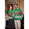 image:imageCOOFANDY Mens Christmas Sweater Ugly Knitted Xmas Sweaters Casual Snowflake Pullover KnitwearBchristmas Green
