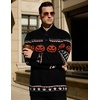 image:imageCOOFANDY Mens Christmas Sweater Ugly Knitted Xmas Sweaters Casual Snowflake Pullover KnitwearBlack Pumpkin