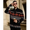 image:imageCOOFANDY Mens Christmas Sweater Ugly Knitted Xmas Sweaters Casual Snowflake Pullover KnitwearBlack Pumpkin