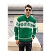 image:imageCOOFANDY Mens Christmas Sweater Ugly Knitted Xmas Sweaters Casual Snowflake Pullover KnitwearGreen