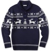 image:imageCOOFANDY Mens Christmas Sweater Ugly Knitted Xmas Sweaters Casual Snowflake Pullover KnitwearNavy Dear