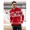 image:imageCOOFANDY Mens Christmas Sweater Ugly Knitted Xmas Sweaters Casual Snowflake Pullover KnitwearRed Dear
