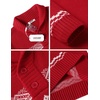 image:imageCOOFANDY Mens Christmas Sweater Ugly Knitted Xmas Sweaters Casual Snowflake Pullover KnitwearRed Dear