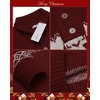 image:imageCOOFANDY Mens Christmas Sweater Ugly Knitted Xmas Sweaters Casual Snowflake Pullover KnitwearWine Red