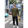 image:imageCOOFANDY Mens Cotton Hipster Hip Hop Longline Crewneck T Shirts Casual Long Sleeve Tees Curved Hem Gym ShirtsOne Piece Army Green