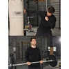 image:imageCOOFANDY Mens Cotton Hipster Hip Hop Longline Crewneck T Shirts Casual Long Sleeve Tees Curved Hem Gym ShirtsOne Piece Black