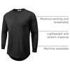 image:imageCOOFANDY Mens Cotton Hipster Hip Hop Longline Crewneck T Shirts Casual Long Sleeve Tees Curved Hem Gym ShirtsOne Piece Black