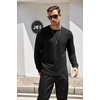 image:imageCOOFANDY Mens Cotton Hipster Hip Hop Longline Crewneck T Shirts Casual Long Sleeve Tees Curved Hem Gym ShirtsOne Piece Black