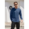 image:imageCOOFANDY Mens Cotton Hipster Hip Hop Longline Crewneck T Shirts Casual Long Sleeve Tees Curved Hem Gym ShirtsOne Piece Blue
