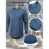 image:imageCOOFANDY Mens Cotton Hipster Hip Hop Longline Crewneck T Shirts Casual Long Sleeve Tees Curved Hem Gym ShirtsOne Piece Blue