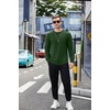 image:imageCOOFANDY Mens Cotton Hipster Hip Hop Longline Crewneck T Shirts Casual Long Sleeve Tees Curved Hem Gym ShirtsOne Piece Dark Green
