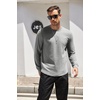 image:imageCOOFANDY Mens Cotton Hipster Hip Hop Longline Crewneck T Shirts Casual Long Sleeve Tees Curved Hem Gym ShirtsOne Piece Dark Grey