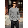 image:imageCOOFANDY Mens Cotton Hipster Hip Hop Longline Crewneck T Shirts Casual Long Sleeve Tees Curved Hem Gym ShirtsOne Piece Dark Grey