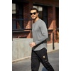 image:imageCOOFANDY Mens Cotton Hipster Hip Hop Longline Crewneck T Shirts Casual Long Sleeve Tees Curved Hem Gym ShirtsOne Piece Dark Grey