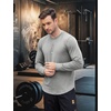 image:imageCOOFANDY Mens Cotton Hipster Hip Hop Longline Crewneck T Shirts Casual Long Sleeve Tees Curved Hem Gym ShirtsOne Piece Dark Grey