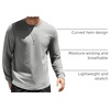 image:imageCOOFANDY Mens Cotton Hipster Hip Hop Longline Crewneck T Shirts Casual Long Sleeve Tees Curved Hem Gym ShirtsOne Piece Dark Grey
