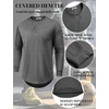 image:imageCOOFANDY Mens Cotton Hipster Hip Hop Longline Crewneck T Shirts Casual Long Sleeve Tees Curved Hem Gym ShirtsOne Piece Grey