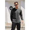 image:imageCOOFANDY Mens Cotton Hipster Hip Hop Longline Crewneck T Shirts Casual Long Sleeve Tees Curved Hem Gym ShirtsOne Piece Grey