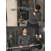 image:imageCOOFANDY Mens Cotton Hipster Hip Hop Longline Crewneck T Shirts Casual Long Sleeve Tees Curved Hem Gym ShirtsOne Piece Grey