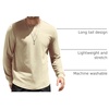 image:imageCOOFANDY Mens Cotton Hipster Hip Hop Longline Crewneck T Shirts Casual Long Sleeve Tees Curved Hem Gym ShirtsOne Piece Light Khaki