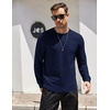 image:imageCOOFANDY Mens Cotton Hipster Hip Hop Longline Crewneck T Shirts Casual Long Sleeve Tees Curved Hem Gym ShirtsOne Piece Navy Blue