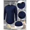 image:imageCOOFANDY Mens Cotton Hipster Hip Hop Longline Crewneck T Shirts Casual Long Sleeve Tees Curved Hem Gym ShirtsOne Piece Navy Blue