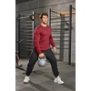 image:imageCOOFANDY Mens Cotton Hipster Hip Hop Longline Crewneck T Shirts Casual Long Sleeve Tees Curved Hem Gym ShirtsOne Piece Wine Red