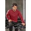 image:imageCOOFANDY Mens Cotton Hipster Hip Hop Longline Crewneck T Shirts Casual Long Sleeve Tees Curved Hem Gym ShirtsOne Piece Wine Red