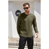 image:imageCOOFANDY Mens Cotton Hipster Hip Hop Longline Crewneck T Shirts Casual Long Sleeve Tees Curved Hem Gym ShirtsTwo Pack Black  Army Green