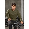 image:imageCOOFANDY Mens Cotton Hipster Hip Hop Longline Crewneck T Shirts Casual Long Sleeve Tees Curved Hem Gym ShirtsTwo Pack Black  Army Green