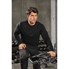 image:imageCOOFANDY Mens Cotton Hipster Hip Hop Longline Crewneck T Shirts Casual Long Sleeve Tees Curved Hem Gym ShirtsTwo Pack Black  Black