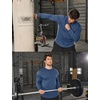image:imageCOOFANDY Mens Cotton Hipster Hip Hop Longline Crewneck T Shirts Casual Long Sleeve Tees Curved Hem Gym ShirtsTwo Pack Black  Blue