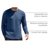 image:imageCOOFANDY Mens Cotton Hipster Hip Hop Longline Crewneck T Shirts Casual Long Sleeve Tees Curved Hem Gym ShirtsTwo Pack Black  Blue